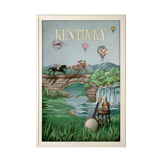 Mercana - Kentucky Go USA XL by Mercana Studio a Hand Embellished Decograph Framed Art Print under Glass - 15000 view 1