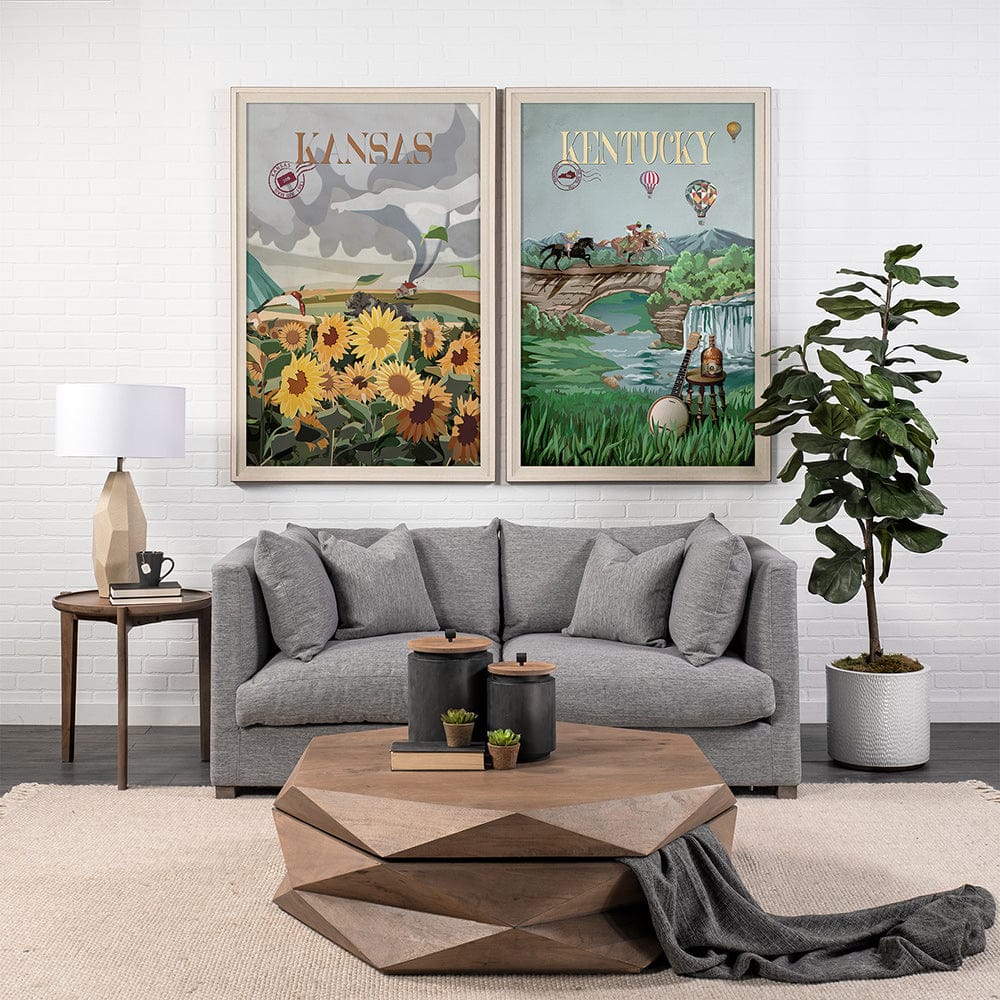 Mercana - Kentucky Go USA XL by Mercana Studio a Hand Embellished Decograph Framed Art Print under Glass - 15000 view 5