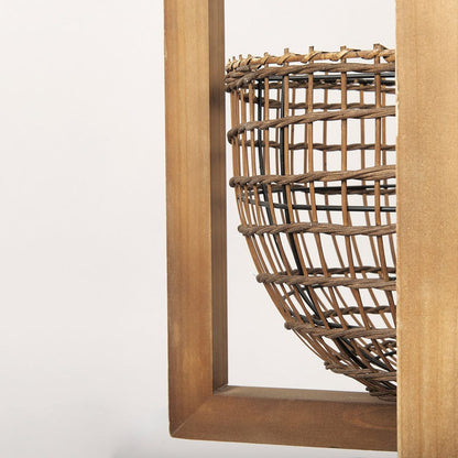 Mercana - Kiley Warm Wood Basket Lantern Pendant Light - 70044 view 8