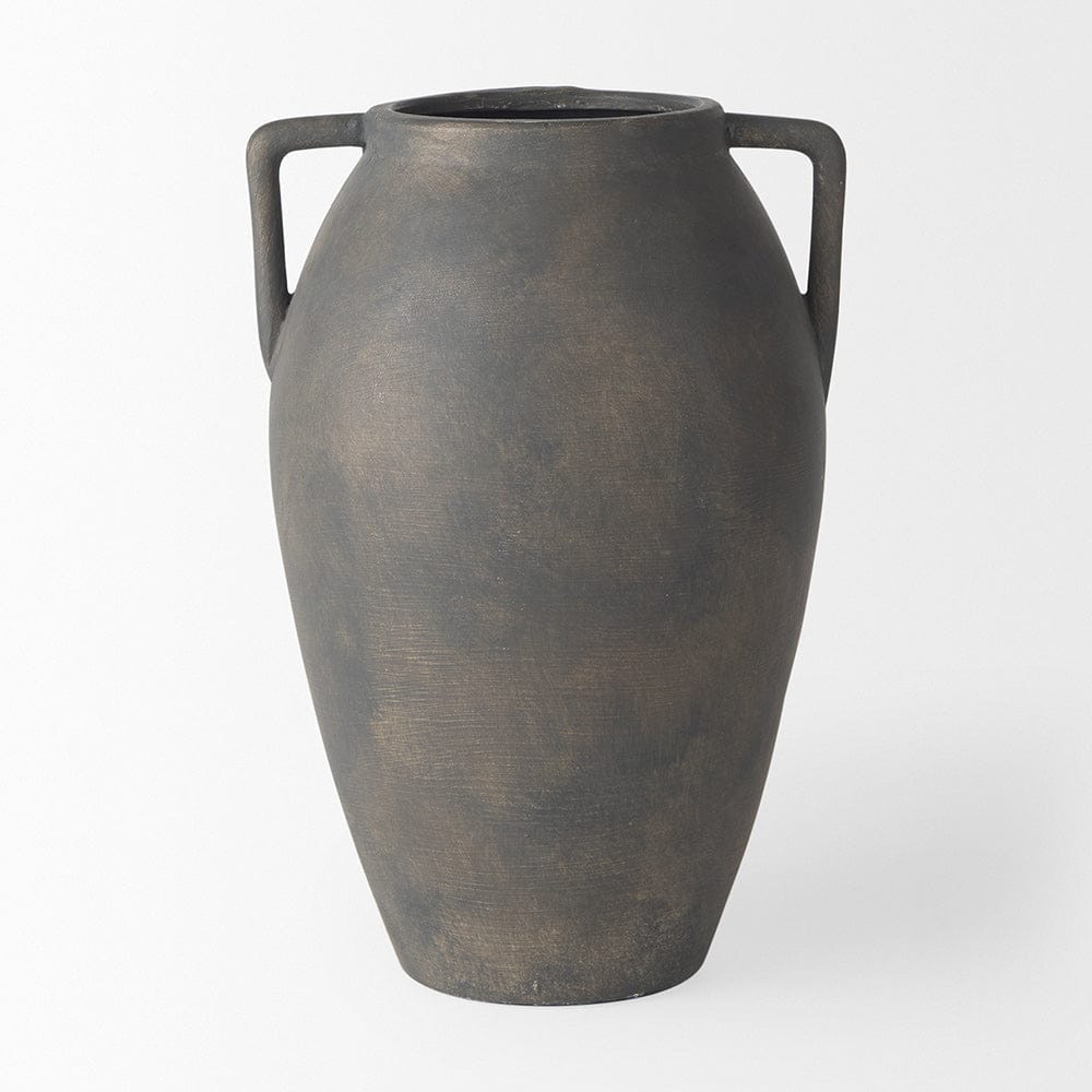 Mercana - Kilian Medium Brown-Gray Double Ear Vase - 70086 view 2