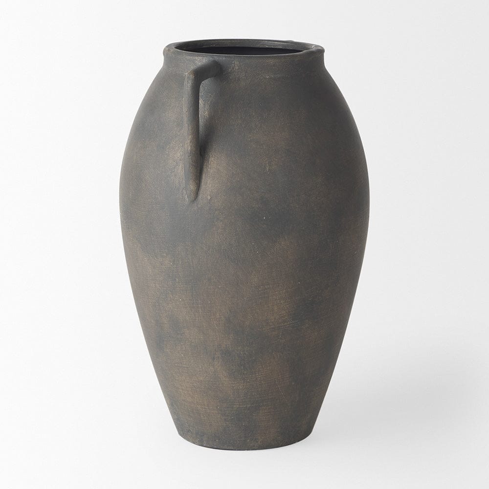 Mercana - Kilian Medium Brown-Gray Double Ear Vase - 70086 view 4