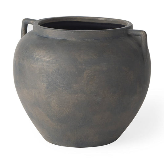 Mercana - Kilian Short Brown-Gray Double Ear Vase - 70087 view 1