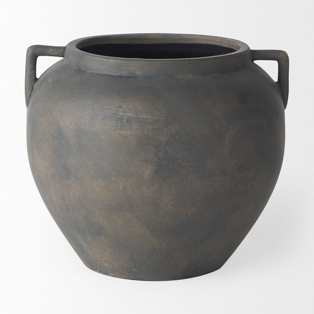Mercana - Kilian Short Brown-Gray Double Ear Vase - 70087 view 2
