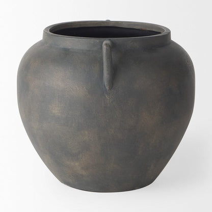 Mercana - Kilian Short Brown-Gray Double Ear Vase - 70087 view 3