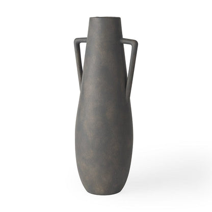 Mercana - Kilian Tall Matte Brown-Gray Double Ear Vase - 70085 view 1
