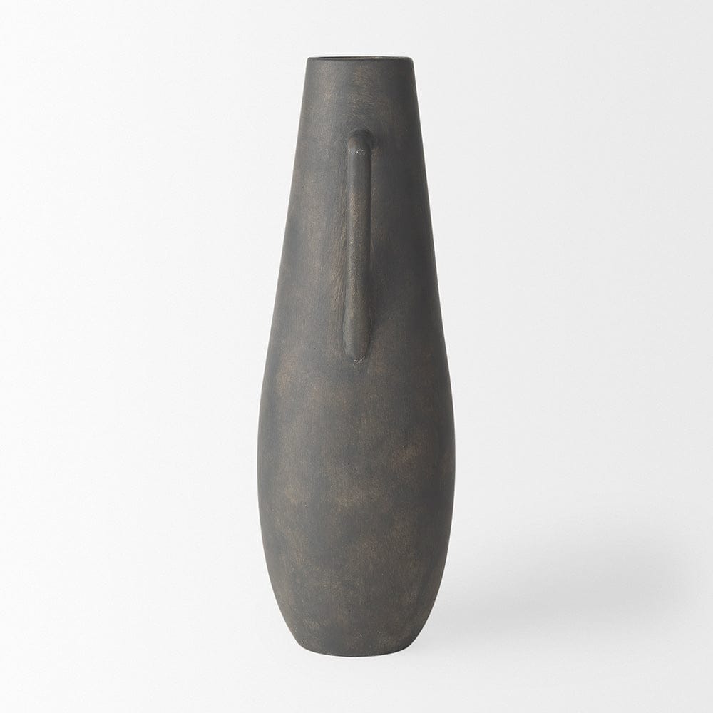 Mercana - Kilian Tall Matte Brown-Gray Double Ear Vase - 70085 view 3