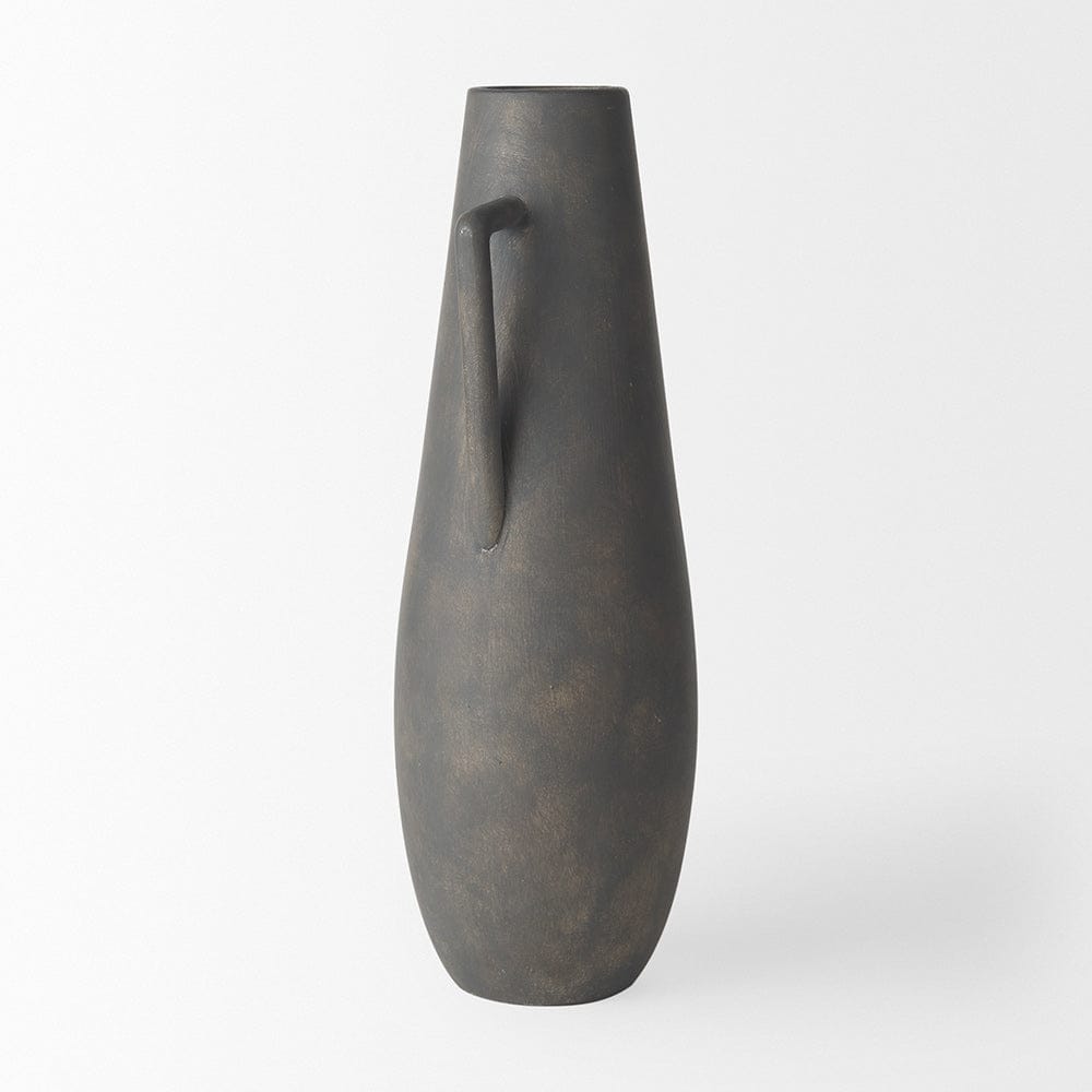 Mercana - Kilian Tall Matte Brown-Gray Double Ear Vase - 70085 view 4