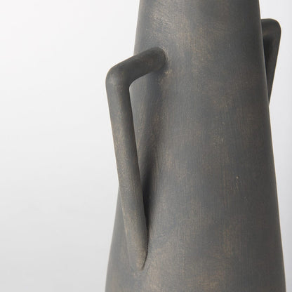 Mercana - Kilian Tall Matte Brown-Gray Double Ear Vase - 70085 view 7