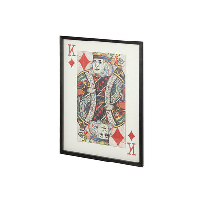 Mercana - King of Diamonds II Playing Card a Paper Mosaik Collage Framed Art under Glass - 67733 view 1
