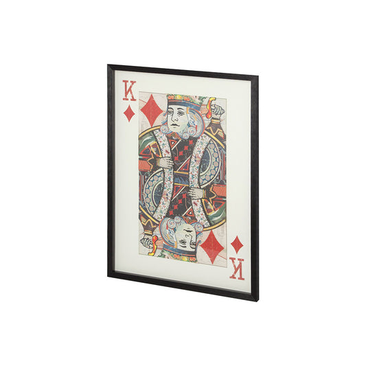 Mercana - King of Diamonds II Playing Card a Paper Mosaik Collage Framed Art under Glass - 67733 view 1