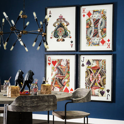 Mercana - King of Diamonds II Playing Card a Paper Mosaik Collage Framed Art under Glass - 67733 view 5