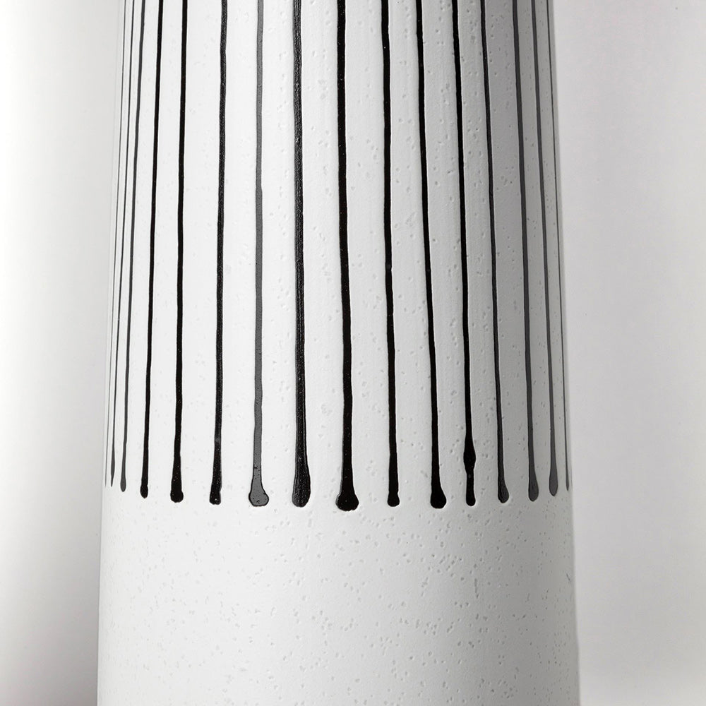Mercana - Kira I Small White Pinstripe Ceramic Vase - 68625 view 4