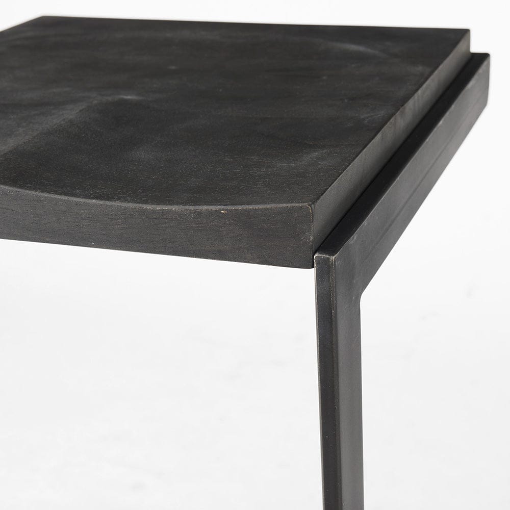 Mercana - Kiran 17L x 17W x 26H Black Wood W/ Black Metal Base C-Shape Counter Stool - 69175_CLOSEOUT view 6