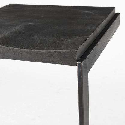 Mercana - Kiran 17L x 17W x 26H Black Wood W/ Black Metal Base C-Shape Counter Stool - 69175_CLOSEOUT view 6
