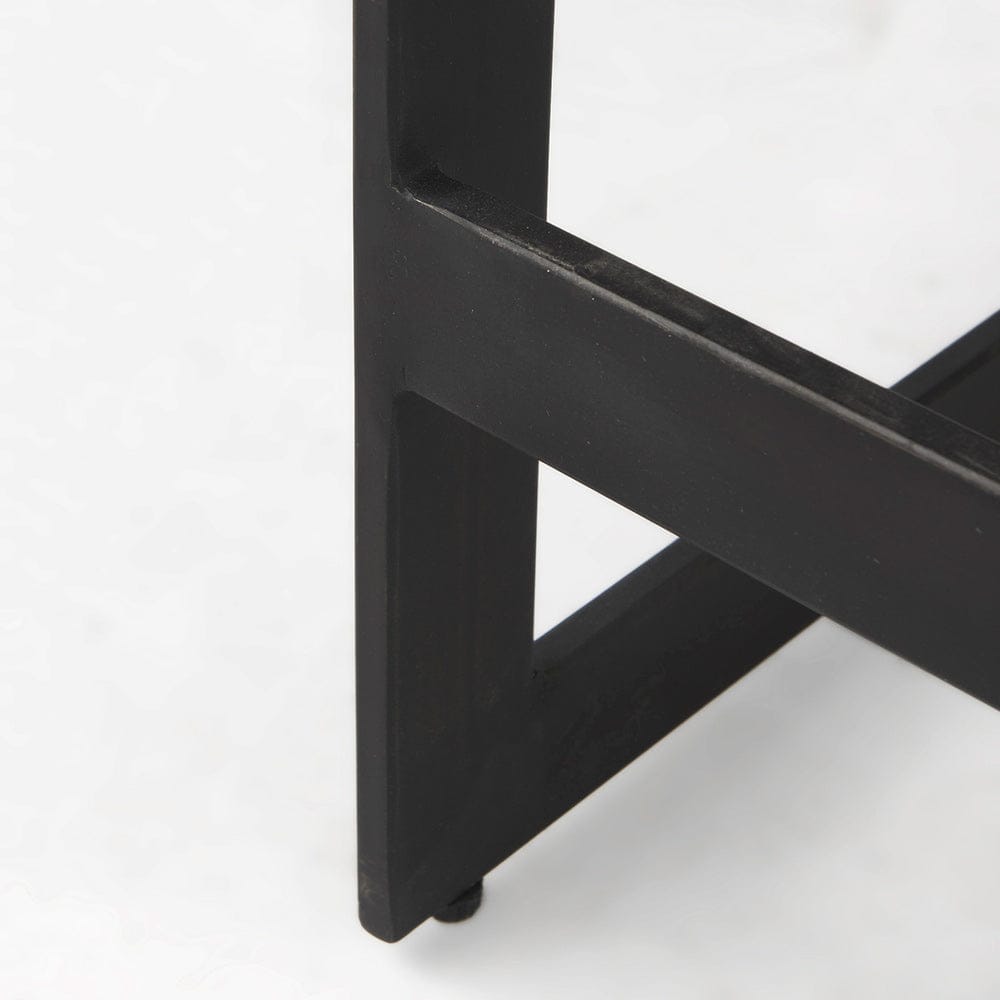 Mercana - Kiran 17L x 17W x 26H Black Wood W/ Black Metal Base C-Shape Counter Stool - 69175_CLOSEOUT view 9