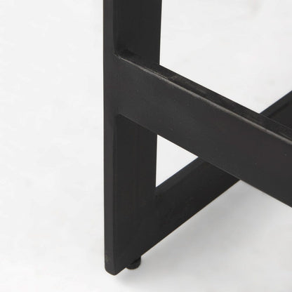 Mercana - Kiran 17L x 17W x 26H Black Wood W/ Black Metal Base C-Shape Counter Stool - 69175_CLOSEOUT view 9