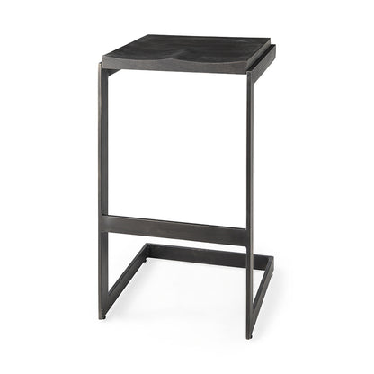 Mercana - Kiran 17L x 17W x 30H Black Wood W/ Black Metal Base C-Shape Bar Stool - 69172_CLOSEOUT view 1