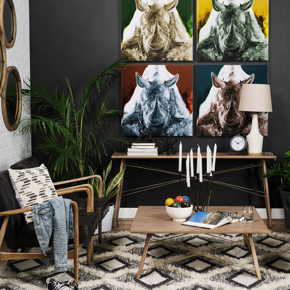 Mercana - Kirby 40 X 40 X 15 Brown Solid Wood Top & Legs w/Metal Bracing Coffee Table - 68221_CLOSEOUT view 4