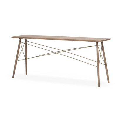 Mercana - Kirby I 66L x 16W Brown Wooden Cross Braced Console Table - 68220_CLOSEOUT view 1