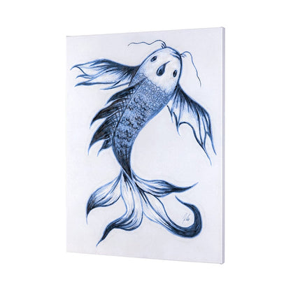 Mercana - Koi Fish Blue I by Mercana Studio a Hand Embellished Textured Canvas - 101689-L view 2