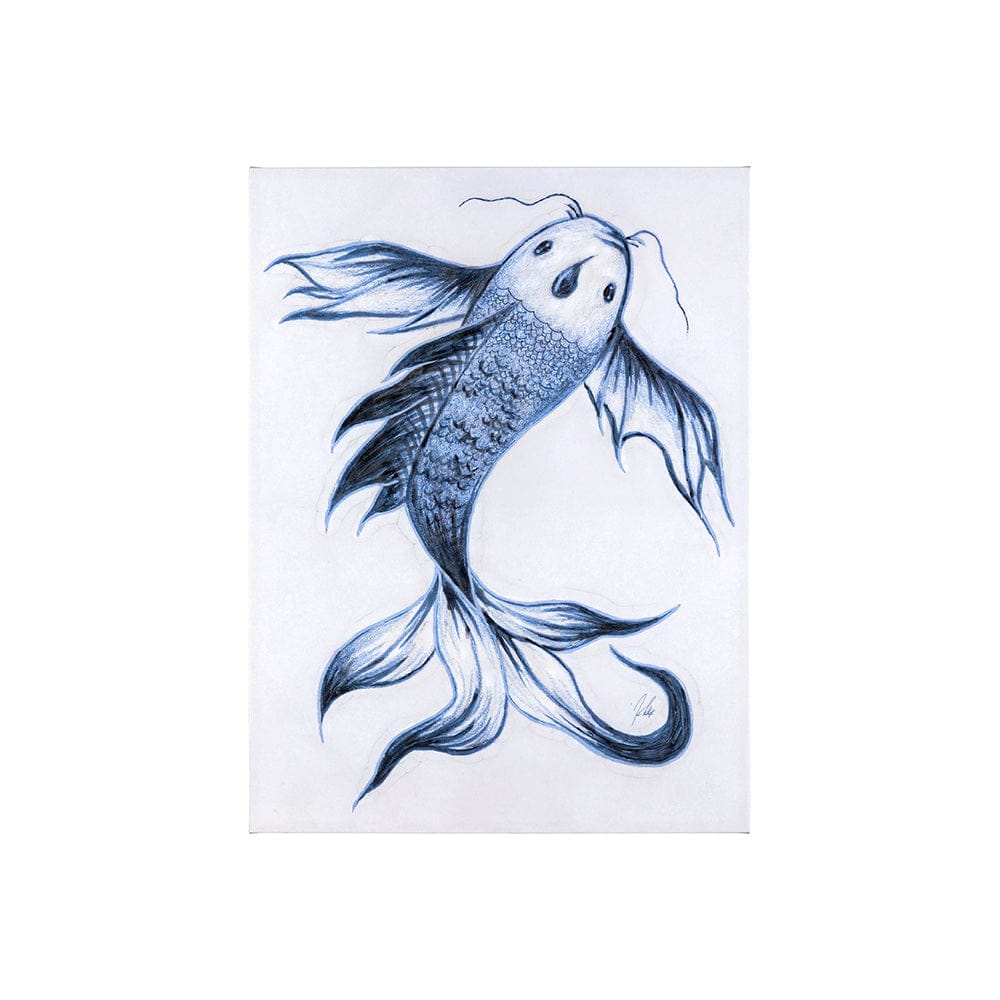 Mercana - Koi Fish Blue I by Mercana Studio a Hand Embellished Textured Canvas - 101689-S view 1