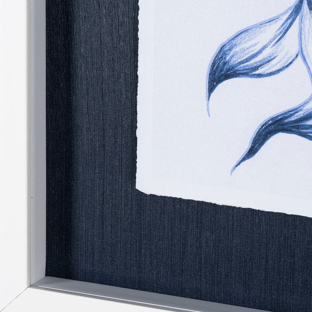 Mercana - Koi Fish Blue I by Mercana Studio a Hand Embellished Textured Framed Art Print Matted under Glass - 13270 view 5