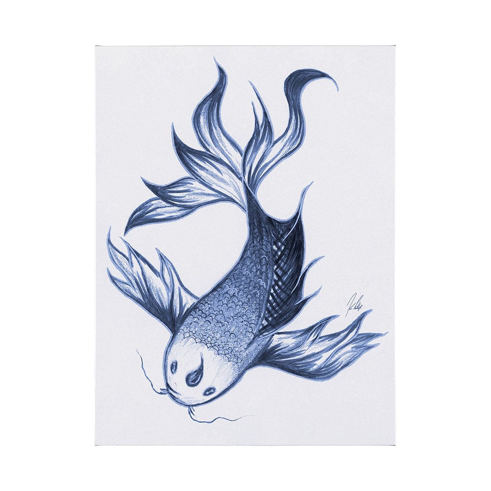 Mercana - Koi Fish Blue II by Mercana Studio a Hand Embellished Textured Canvas - 101690-L view 1