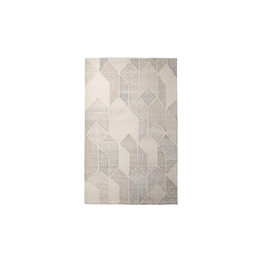 Mercana - Kolt 5x8 Neutral Geometric Patterned Wool Area Rug - 69768 view 1