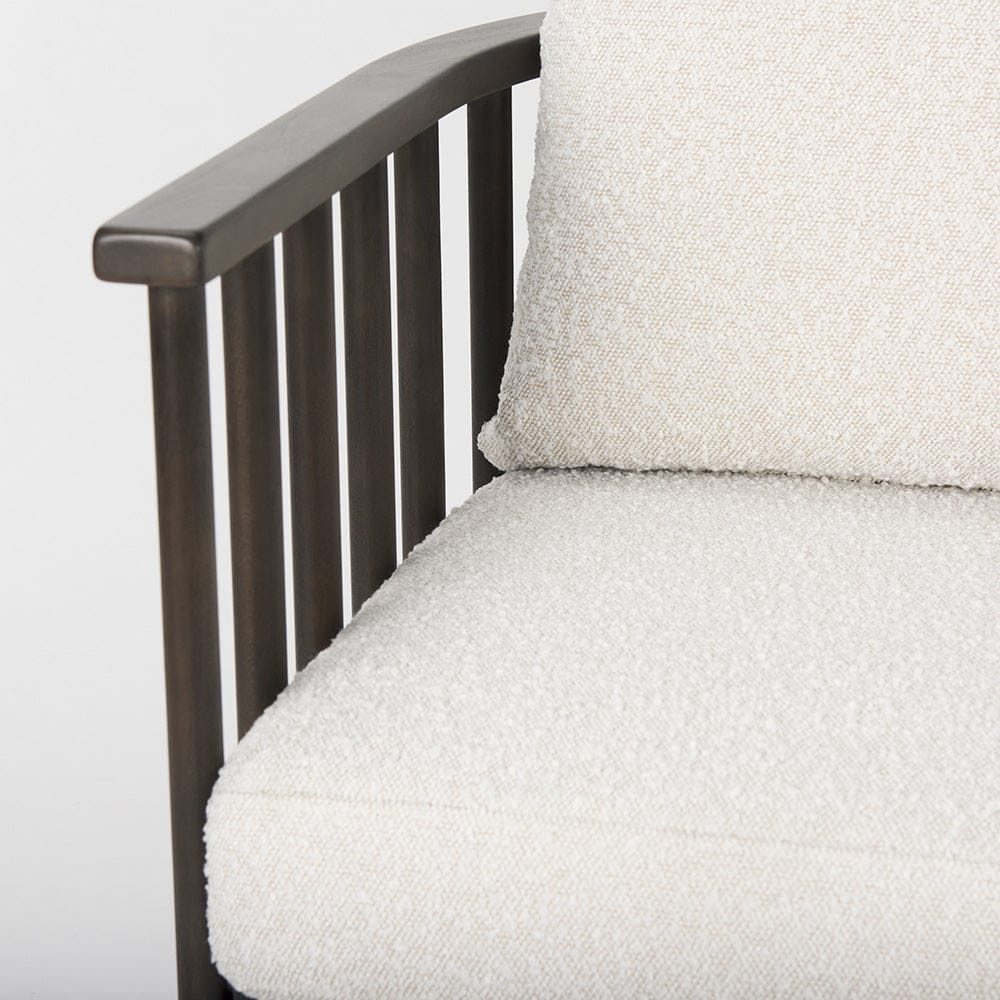 Mercana - Kopari 30.1L x 30.5W x 37.2H White Boucle Fabric W/Dark Brown Wood Accent Chair - 69827 view 3