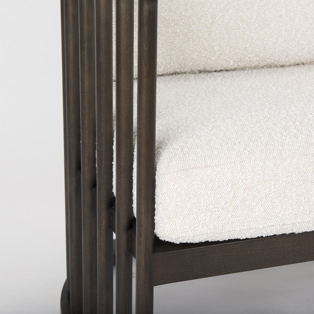 Mercana - Kopari 30.1L x 30.5W x 37.2H White Boucle Fabric W/Dark Brown Wood Accent Chair - 69827 view 4