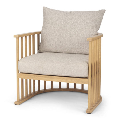Mercana - Kopari Beige Fabric W/Light Brown Wood Accent Chair - 69826 view 1