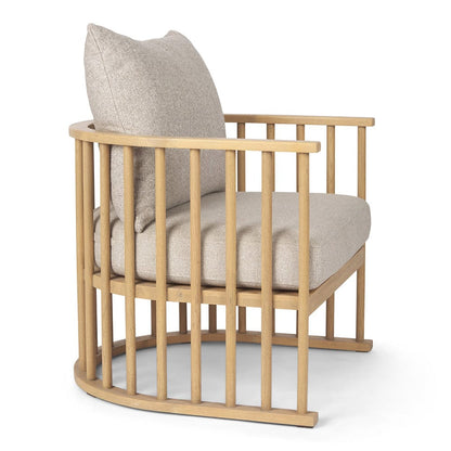Mercana - Kopari Beige Fabric W/Light Brown Wood Accent Chair - 69826 view 6