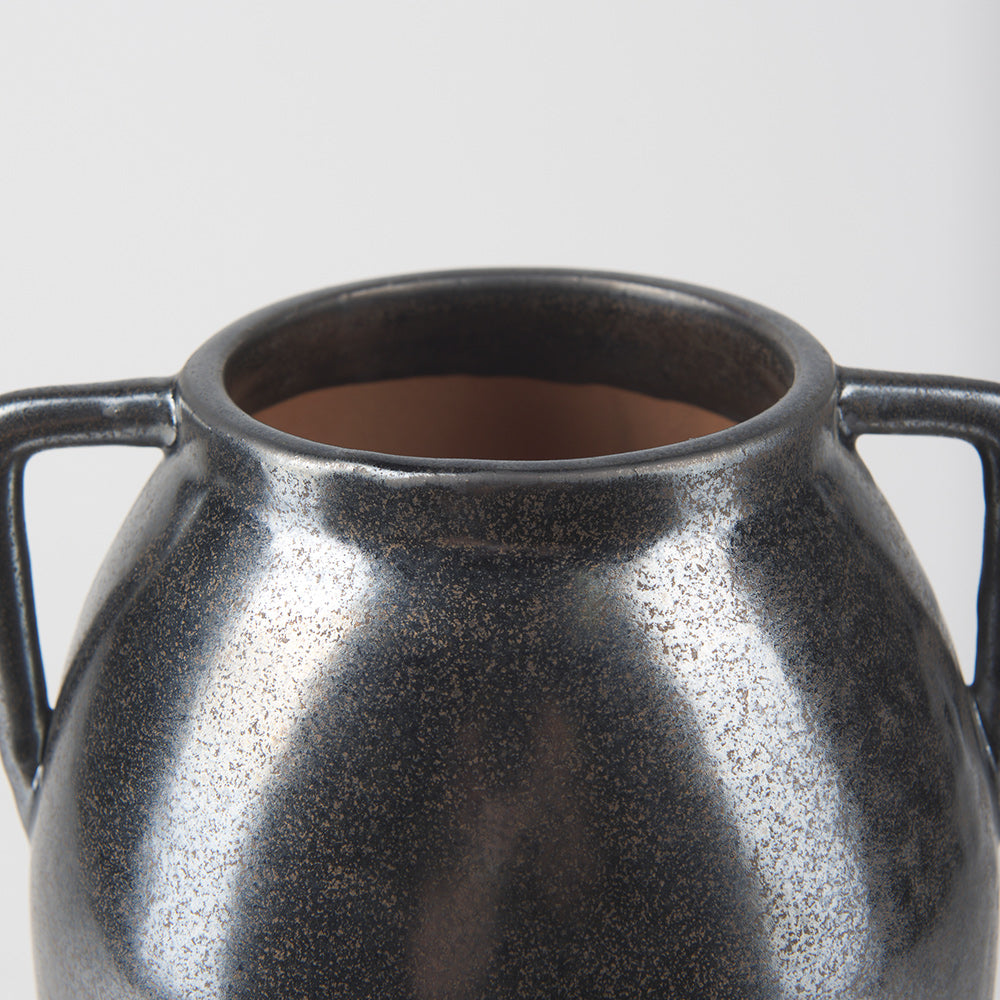 Mercana - Kora Medium Dark Metallic Double Ear Vase - 70080 view 5