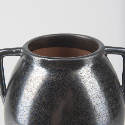 Mercana - Kora Medium Dark Metallic Double Ear Vase - 70080 view 5