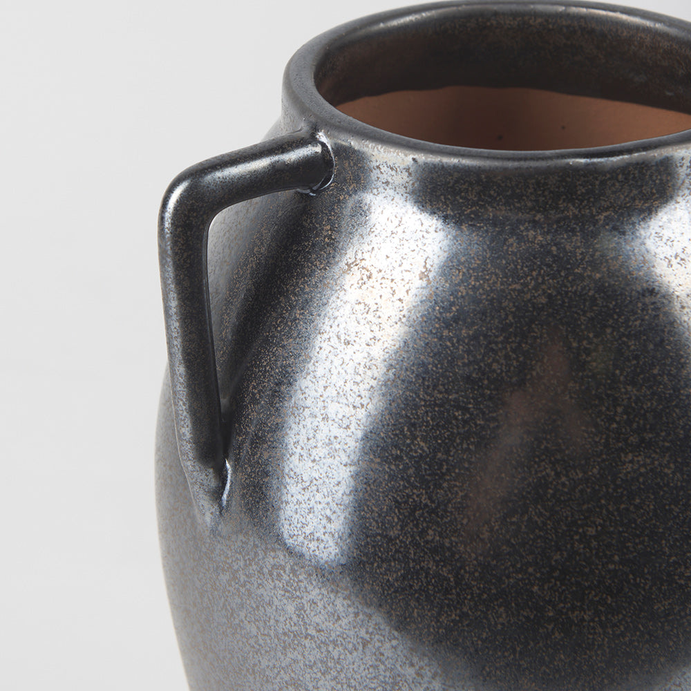 Mercana - Kora Medium Dark Metallic Double Ear Vase - 70080 view 7