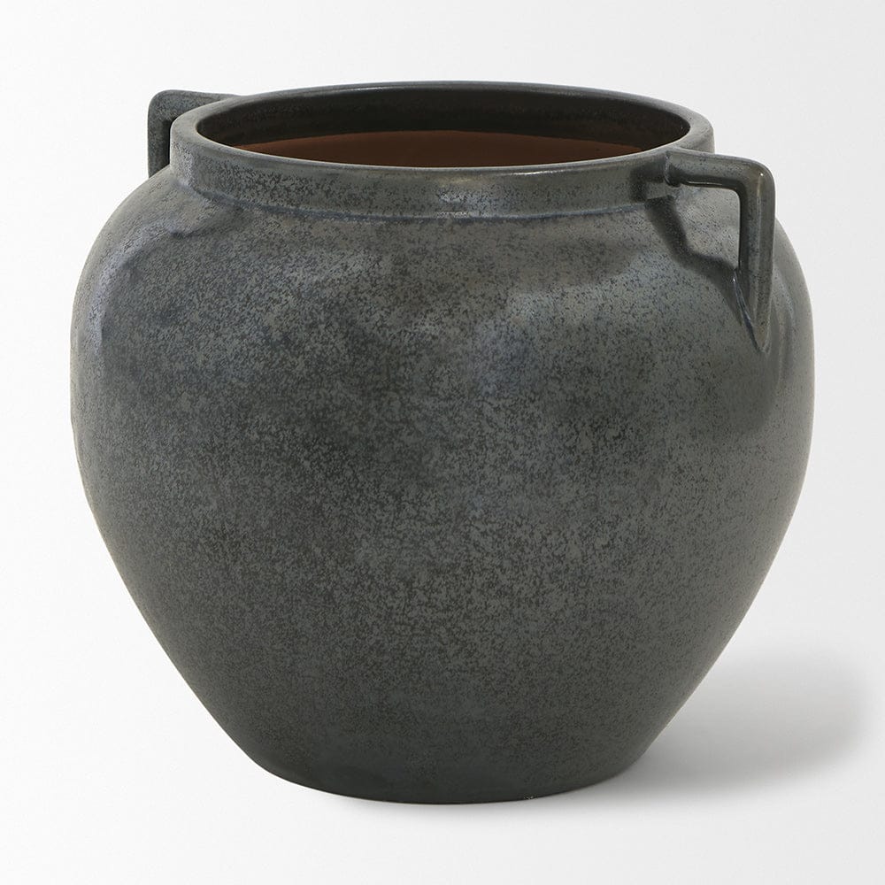 Mercana - Kora Short Dark Metallic Double Ear Vase - 70081 view 1