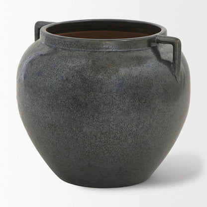 Mercana - Kora Short Dark Metallic Double Ear Vase - 70081 view 1