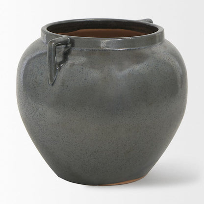 Mercana - Kora Short Dark Metallic Double Ear Vase - 70081 view 4