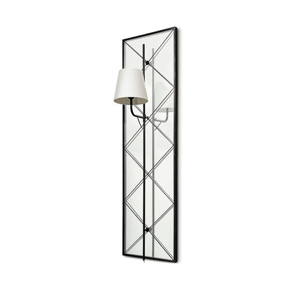 Mercana - Krissta Black Metal and Mirror Wall Sconce - 68973-AB view 1