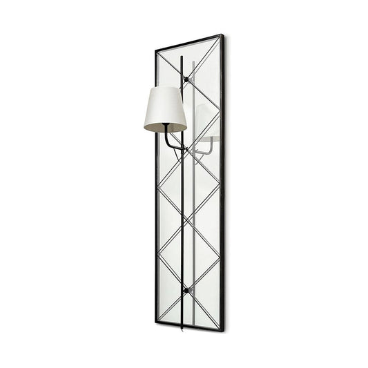 Mercana - Krissta Black Metal and Mirror Wall Sconce - 68973-AB view 1