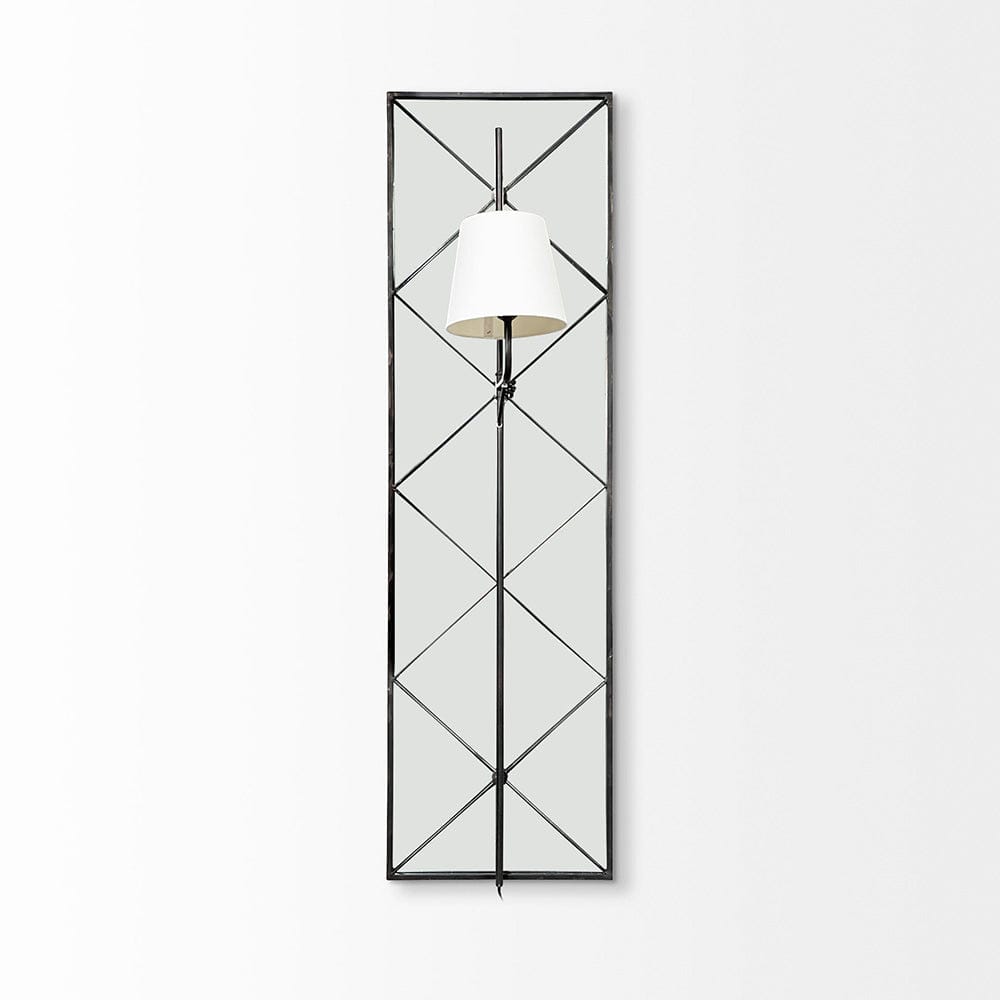 Mercana - Krissta Black Metal and Mirror Wall Sconce - 68973-AB view 3
