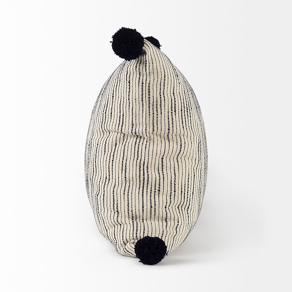 Mercana - Krystal 18 x 18 Cream/Black Pom Pom Decorative Pillow Cover - 70063 view 3
