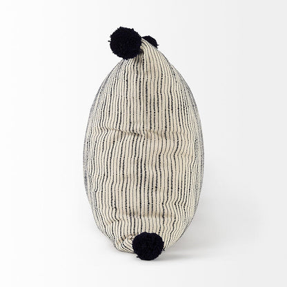 Mercana - Krystal 18 x 18 Cream/Black Pom Pom Decorative Pillow Cover - 70063 view 3