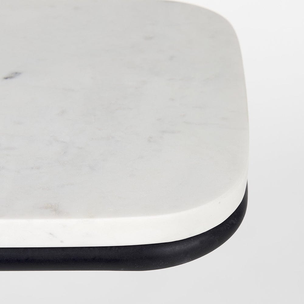 Mercana - Kyra 12.0L x 20.0W x 23.0H White Marble Top W/Black Iron Frame C-Shaped End and Side Table - 69212 view 6