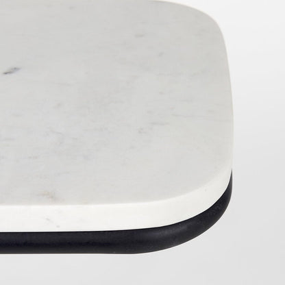 Mercana - Kyra 12.0L x 20.0W x 23.0H White Marble Top W/Black Iron Frame C-Shaped End and Side Table - 69212 view 6