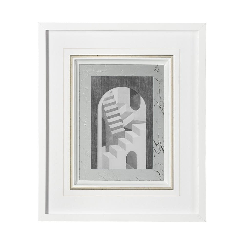 Mercana - Labyrinth I Gray by Mercana Studio a Hand Embellished Textured Framed Art Print Matted under Glass - 13304 view 1