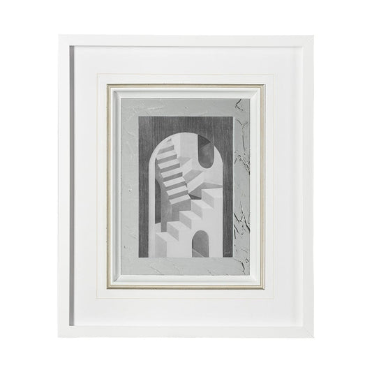 Mercana - Labyrinth I Gray by Mercana Studio a Hand Embellished Textured Framed Art Print Matted under Glass - 13304 view 1
