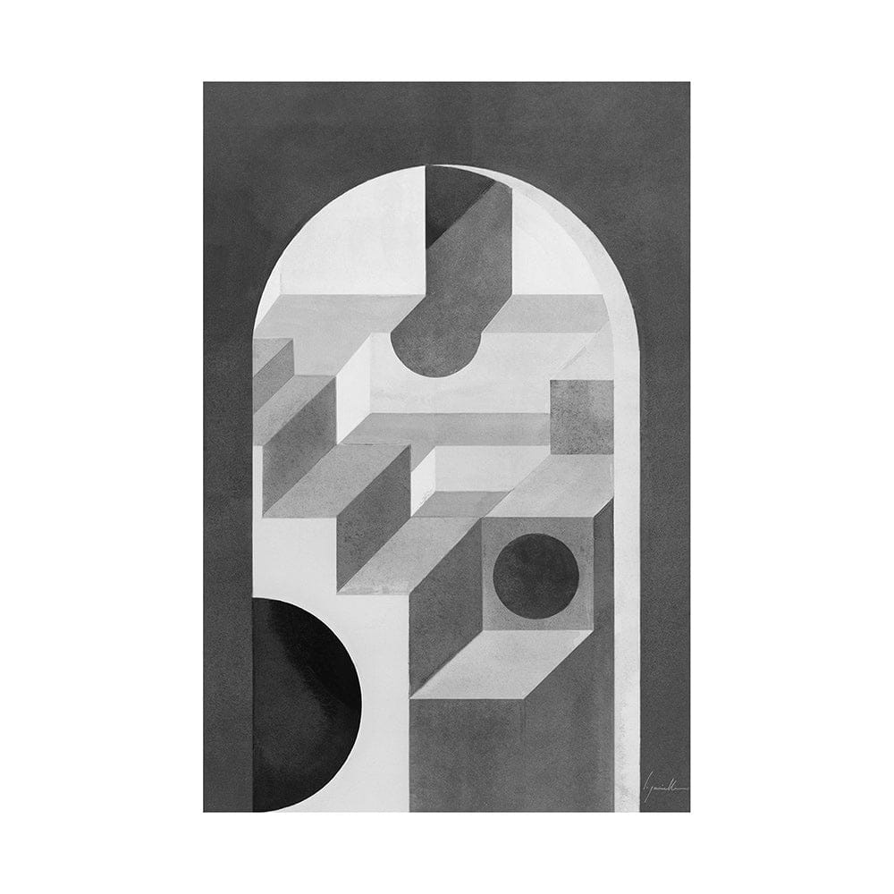 Mercana - Labyrinth II Gray by Mercana Studio a Hand Embellished Textured Canvas - 101704-L view 1