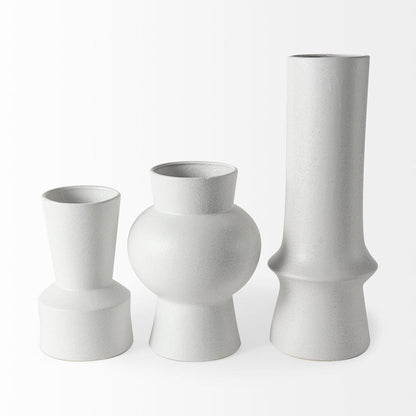 Mercana - Laforge 10.8H Medium White Ceramic Vase - 69464 view 2