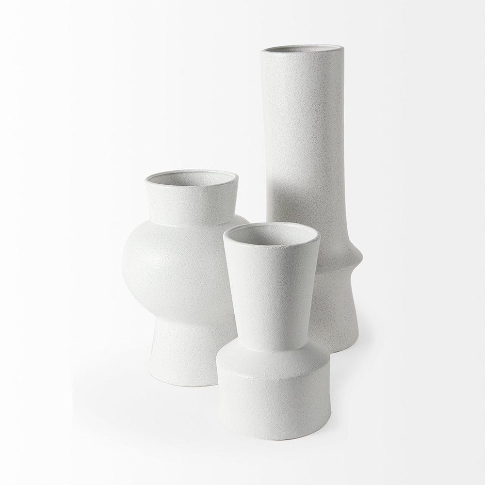 Mercana - Laforge 10.8H Medium White Ceramic Vase - 69464 view 3